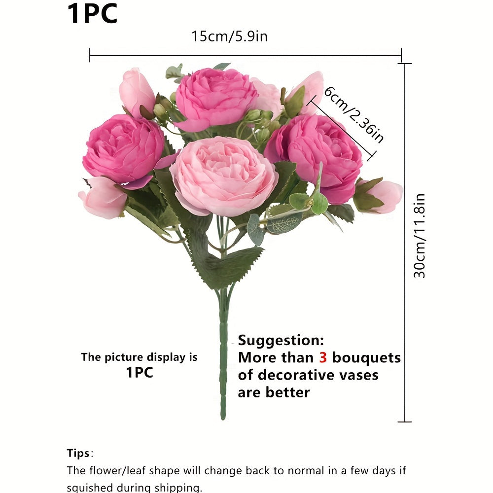 Винтажный искусственный цветок пиона, набор из 3 штук, идеален для семейных свадеб и вечеринок с премиум устойчивостью к окислению.