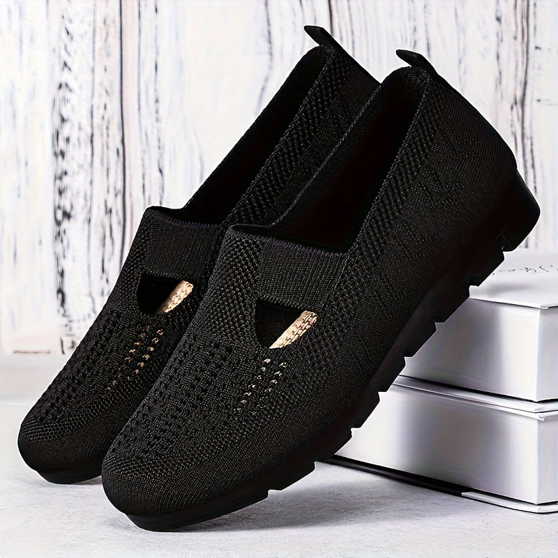 Women's Knit Breathable Mesh Shoes for Casual Walks and All Seasons