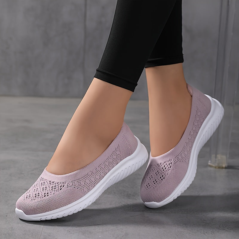 Women's Breathable Slip-On Sneakers Low Top Casual Fabric Solid Color All-Season