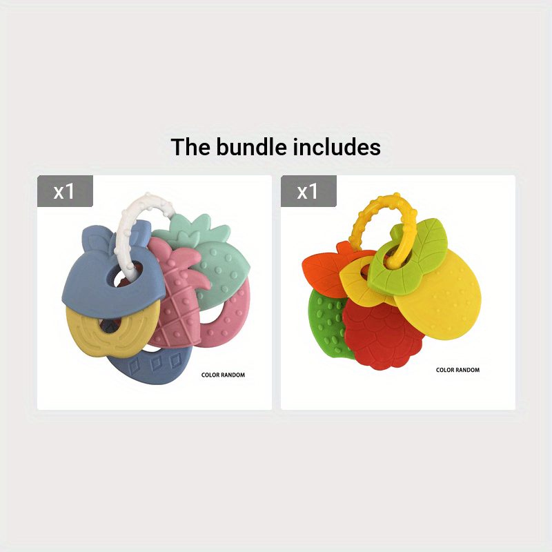Fruit-Shaped Silicone Teething Toy for Infants and Toddlers with Rattle, Easter Gift