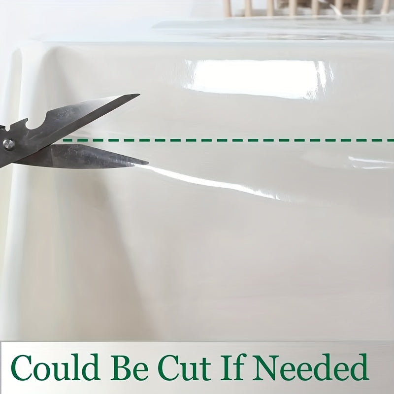 Mantel de PVC transparente a prueba de aceite para comedor y camping, cortable a medida