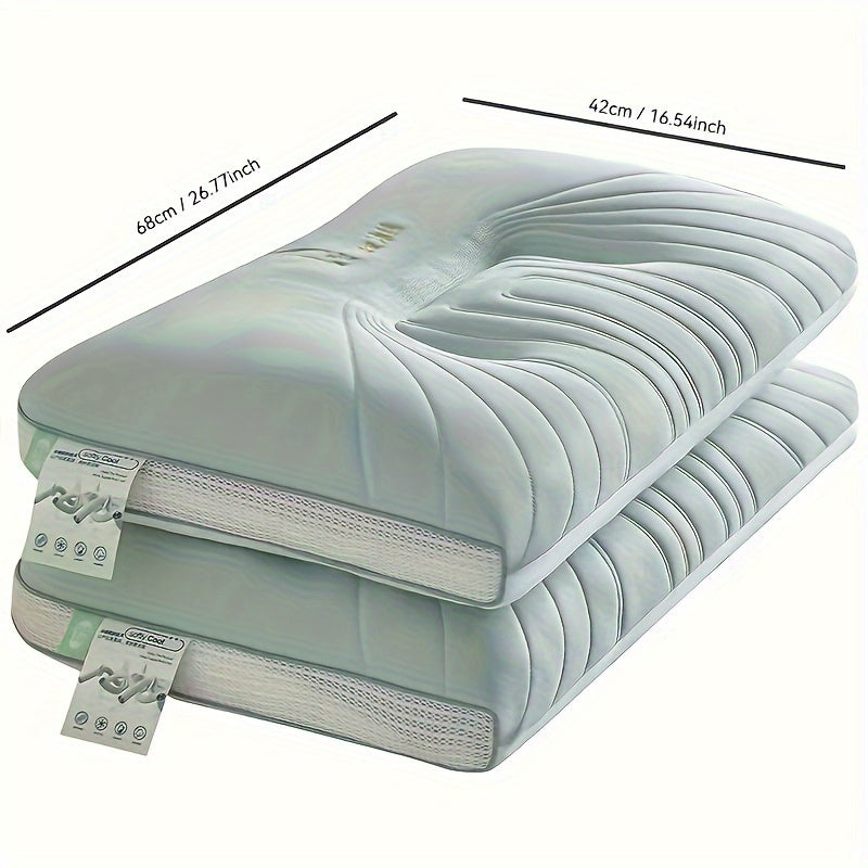 Pack de 2 almohadas con cubierta de hielo transpirable 3D para enfriamiento, soporte para cuello y hombros, para todas las estaciones