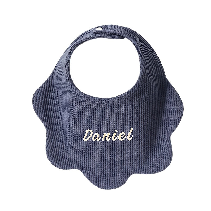 Personalized Baby Drool Bibs with Custom Embroidery, Adjustable Snap Closure