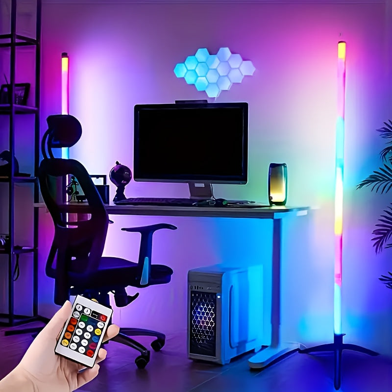 USB RGB Corner Floor Lamp Dimmable LED Nordic Style Ambient Lighting for Living Room Bedroom Gaming