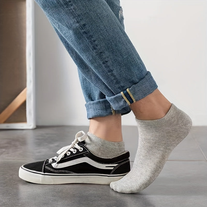 Men's Ankle Socks 5 Pairs Breathable Short Invisible Socks for All Seasons