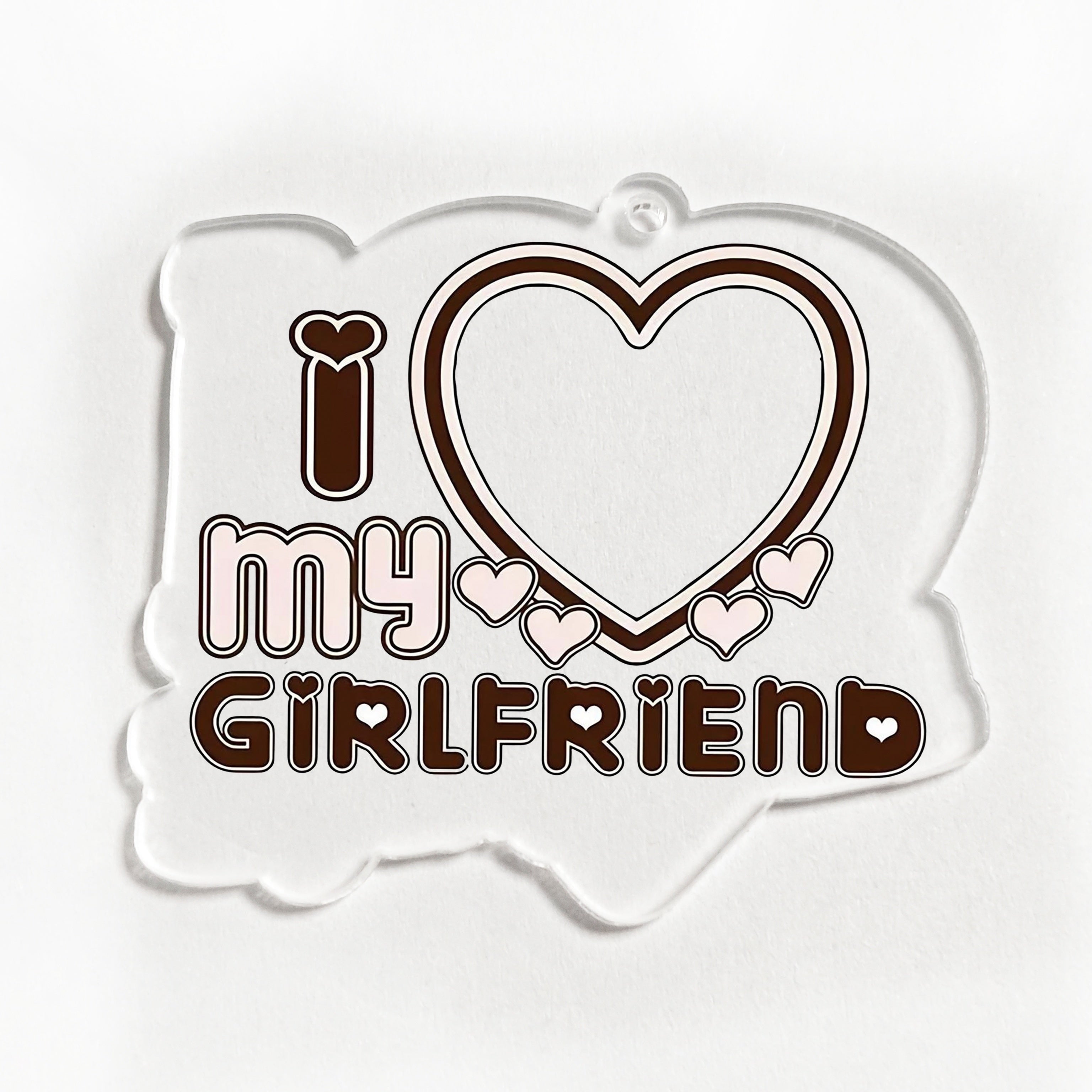 Personalized Acrylic Heart Keychain with UV Portrait and Alphabet Theme for Valentine's Day