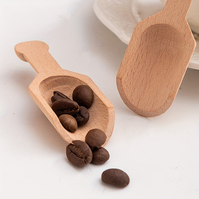 Set of 2 Mini Beech Wood Spoons for Salt Tea Coffee Gift