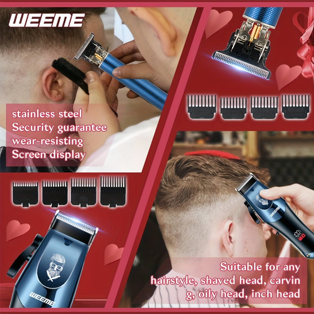 Valentine's Day Electric Hair Clipper Set Blue T-Clipper Reciprocating Razor