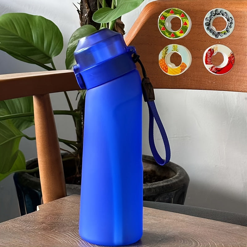 Botella de agua con sabor a fruta de 750ml a prueba de fugas con pajilla, libre de BPA, portátil para actividades al aire libre
