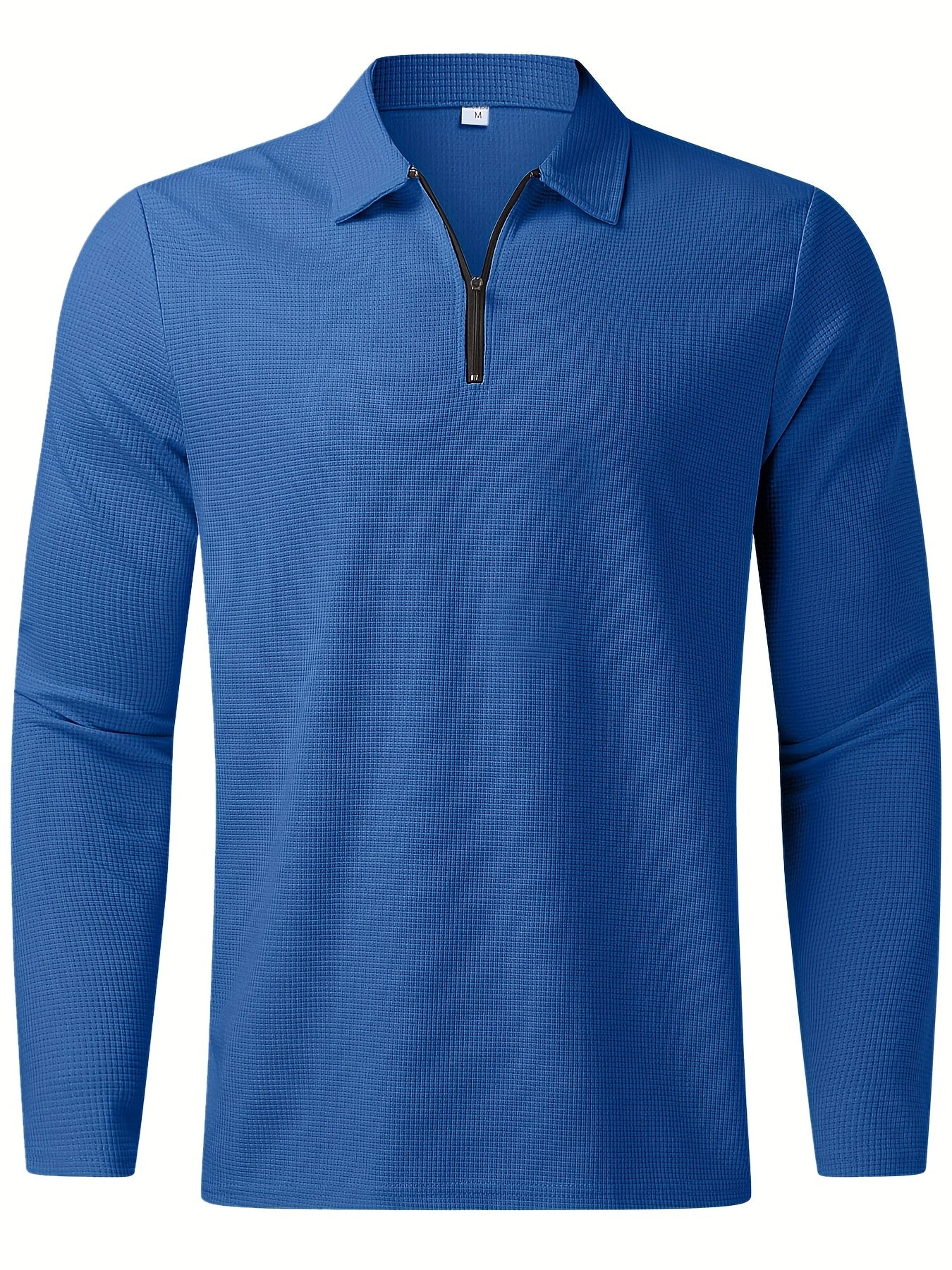 Men's Waffle Pattern Outfit Set V Neck Shirt and Sweatpants for Spring Fall