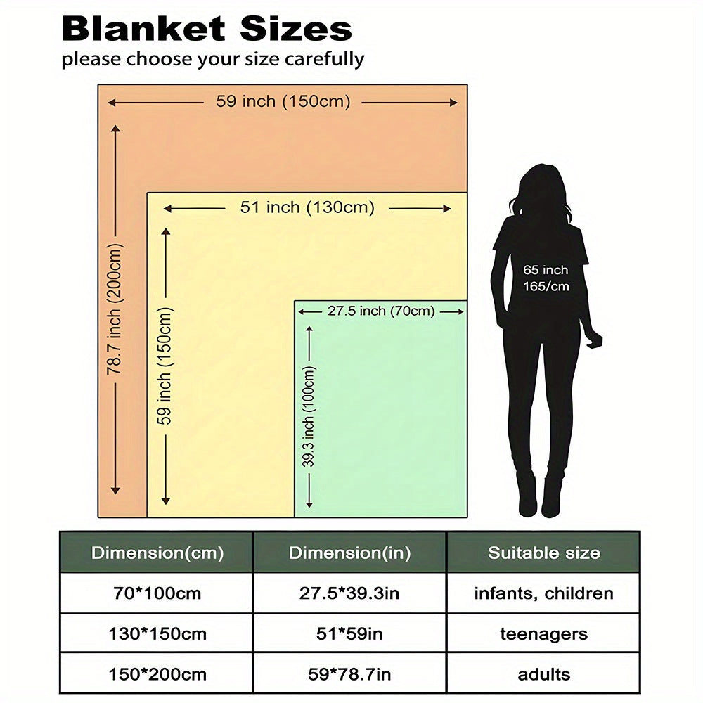 Flannel Fleece Throw Blanket Digital Print Soft Warm Bed Couch Travel Camping Gift