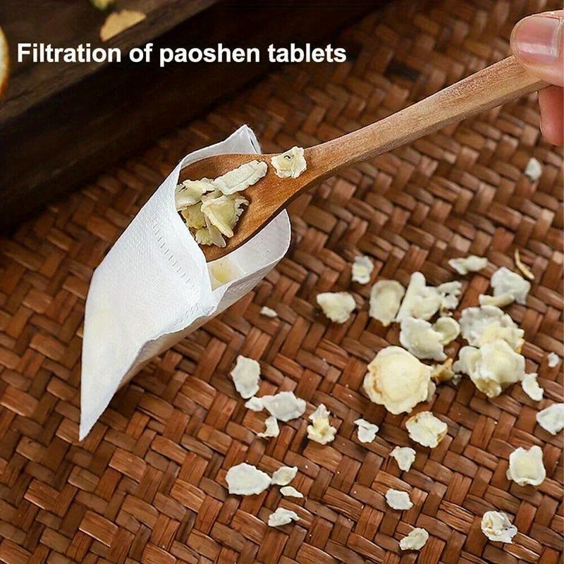 Disposable Non-Woven Drawstring Tea Filter Bags 100 Pack for Coffee and Spices