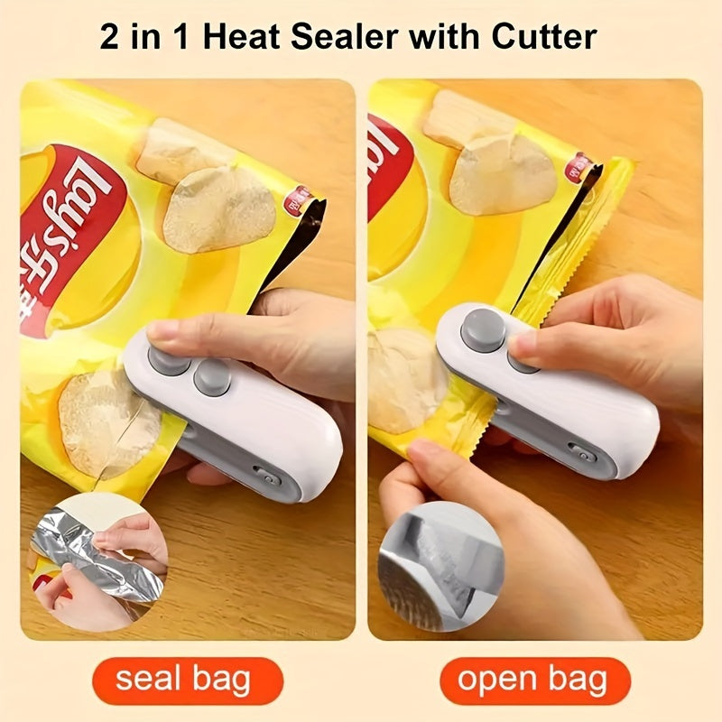 Compact USB Rechargeable Snack Bag Sealer with Hot Stamping and Shredder Blade