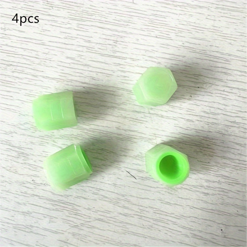 4pcs Glow in Dark Luminous Plastic Valve Caps for Car Bicycle Motorcycle Wheel Rim Decoration
