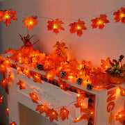 Luces de cadena LED de hoja de arce rústica de otoño para decoración de Acción de Gracias y Halloween