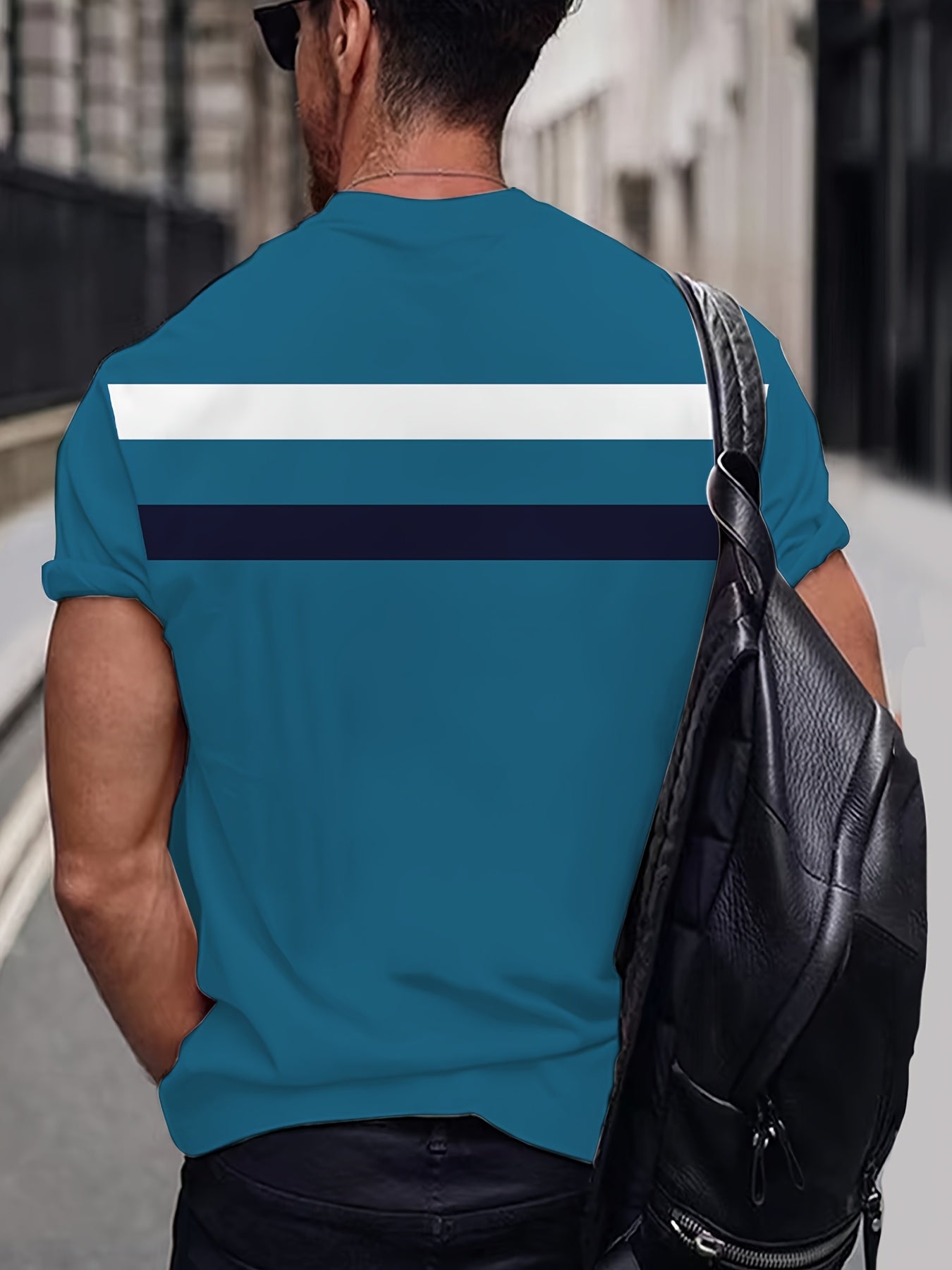 Мужская футболка с крупным размером, 3D-полосатым принтом, полиэстер, круглый вырез, повседневная спортивная