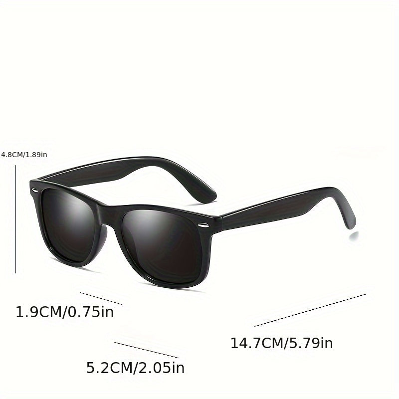 Men's Outdoor Retro Polarized Sunglasses Black 1 Pair