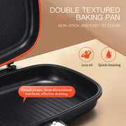 Qora alyuminiy pan, yopishmaydigan qoplama bilan, uzoq tutqichli, pech, plita uchun chidamli dizayn