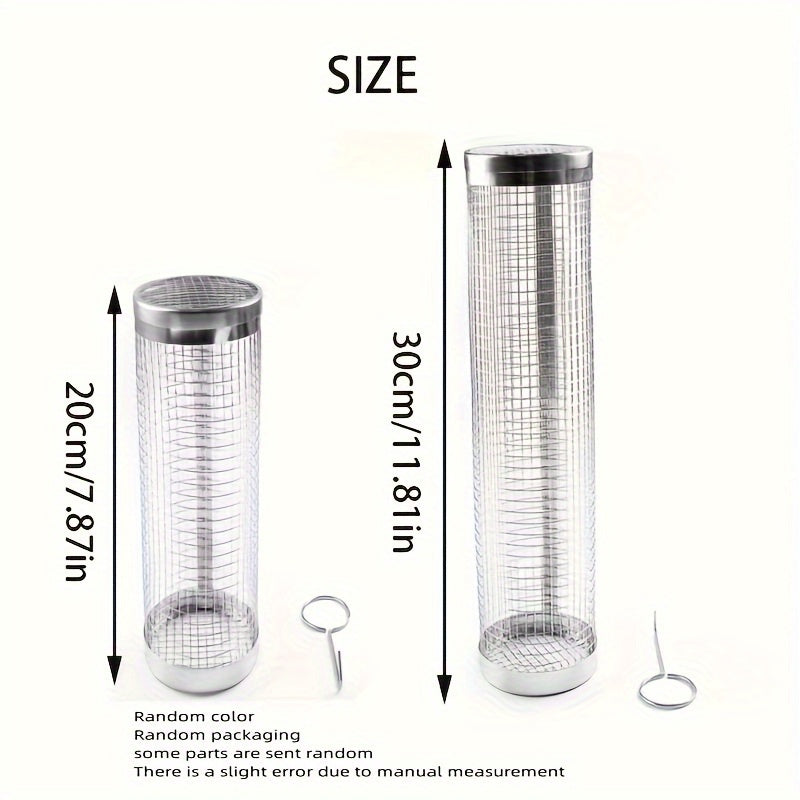 Stainless Steel BBQ Net Tube Grill Basket for Fish Vegetables and More