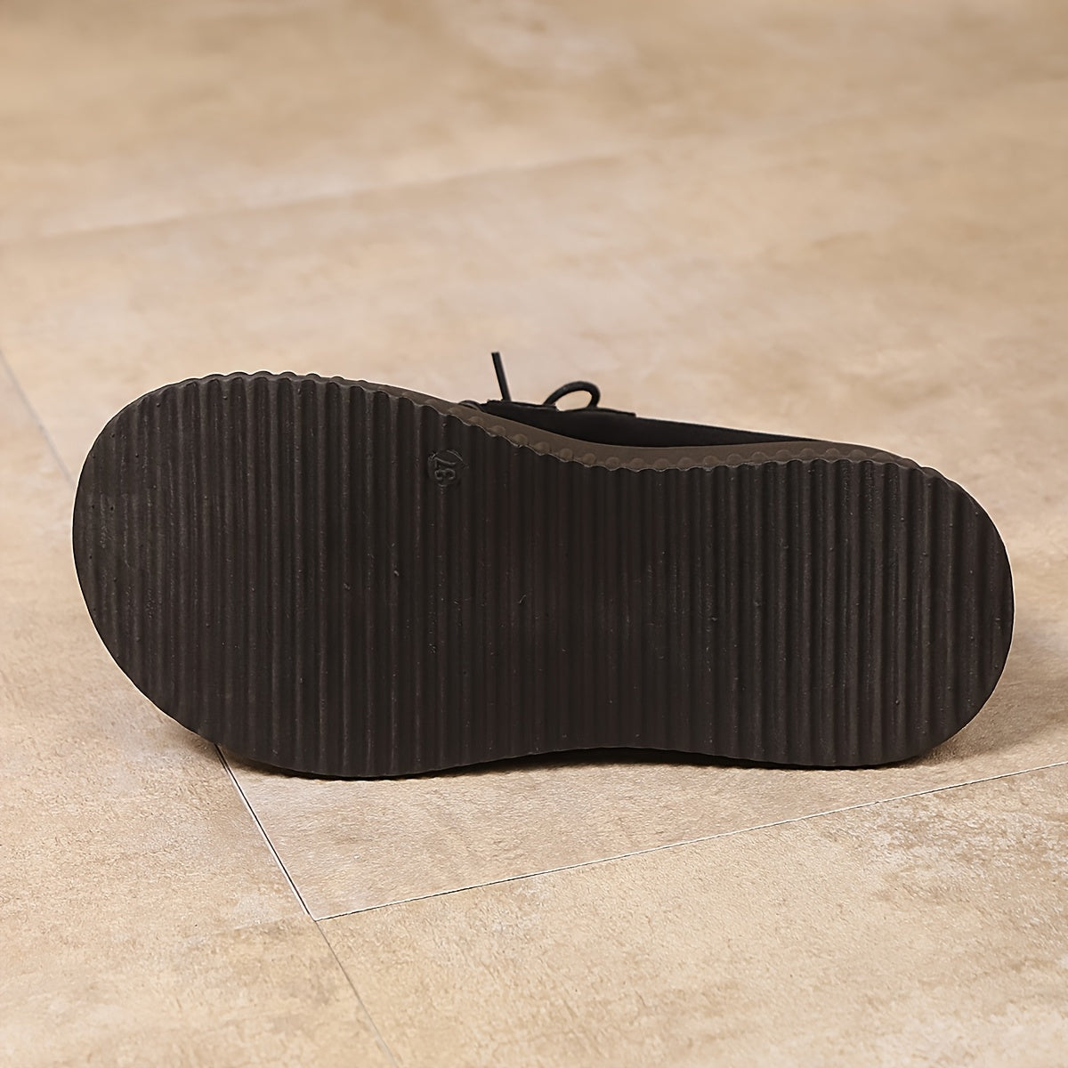 Women's Black Chunky Platform Loafers Casual Shoes with Rubber Sole