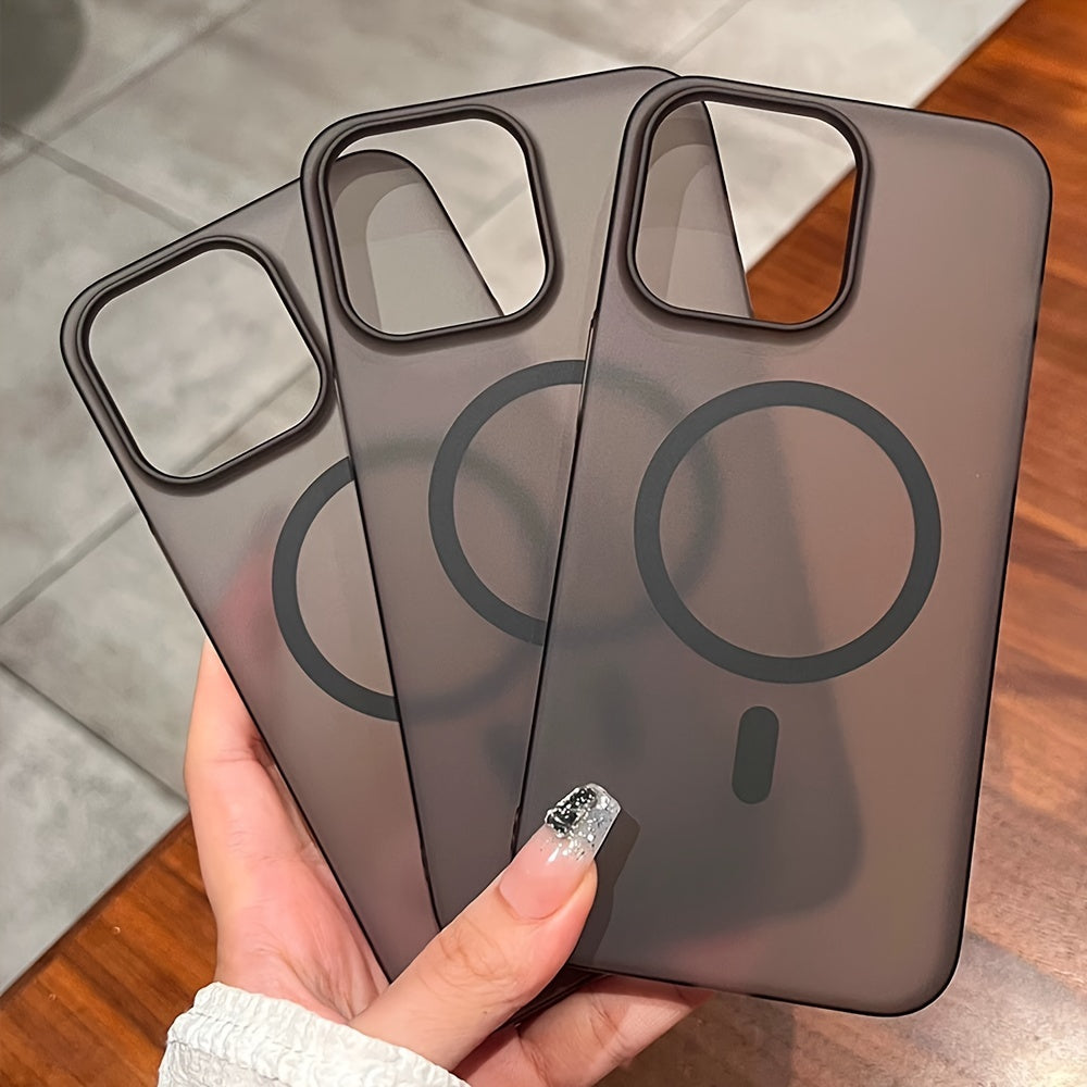 Ultra Thin Translucent Matte Magnetic Phone Case for iPhone Models Wireless Charging Compatible