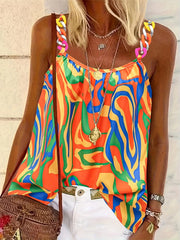 Plus Size Floral Print Cami Top Sleeveless Summer Women’s Clothing