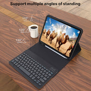 10th Gen iPad PU Leather Case with Wireless Keyboard Pen Holder Sleep Wake Stand Type-C Charging Black