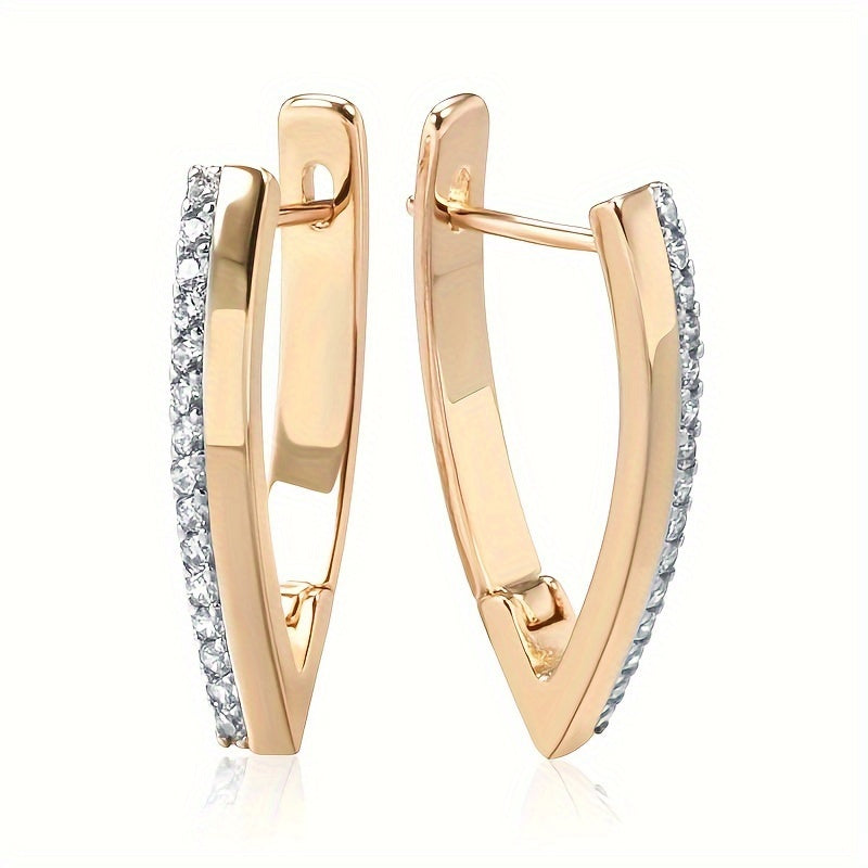 Silver and Gold Zirconia Hoop Earrings for Women Wedding Party Birthday
