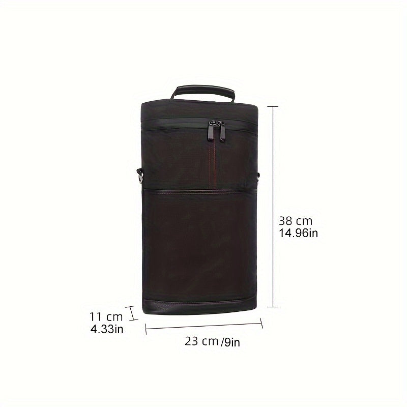 Insulated Wine Bottle Carrier Set for Picnics Camping Beach Trips Black Gray Red
