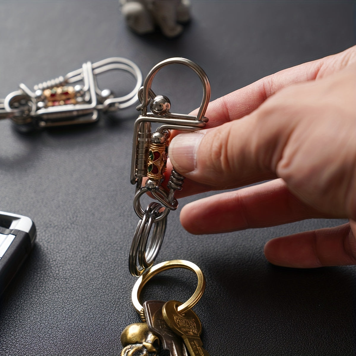 Handcrafted Stainless Steel Keychain Durable Keyring Gift Accessory