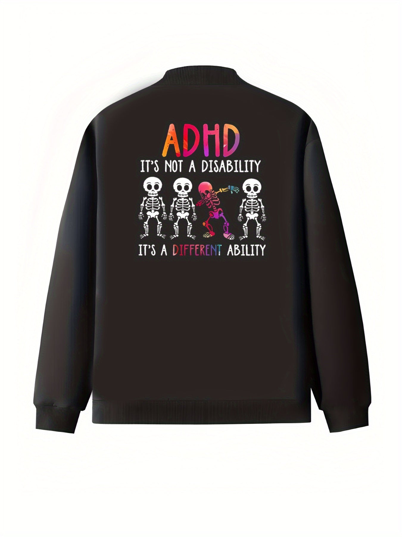 Plus Size Women's Black Casual Zip-Up Jacket with Pockets and Long Sleeves