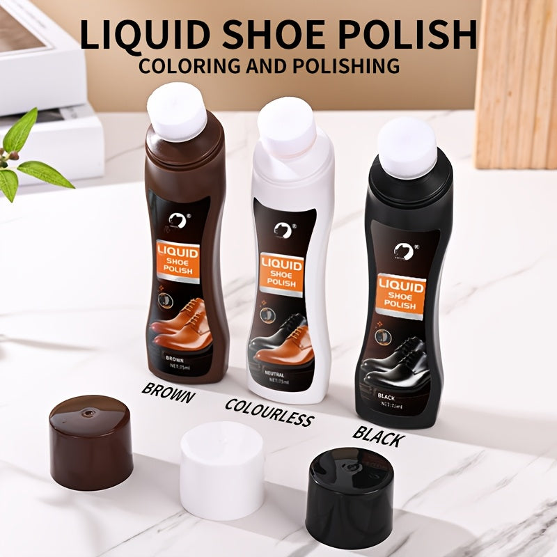 Leather Shoe Polish Kit with Brush Black Brown Colorless Shoe Dye