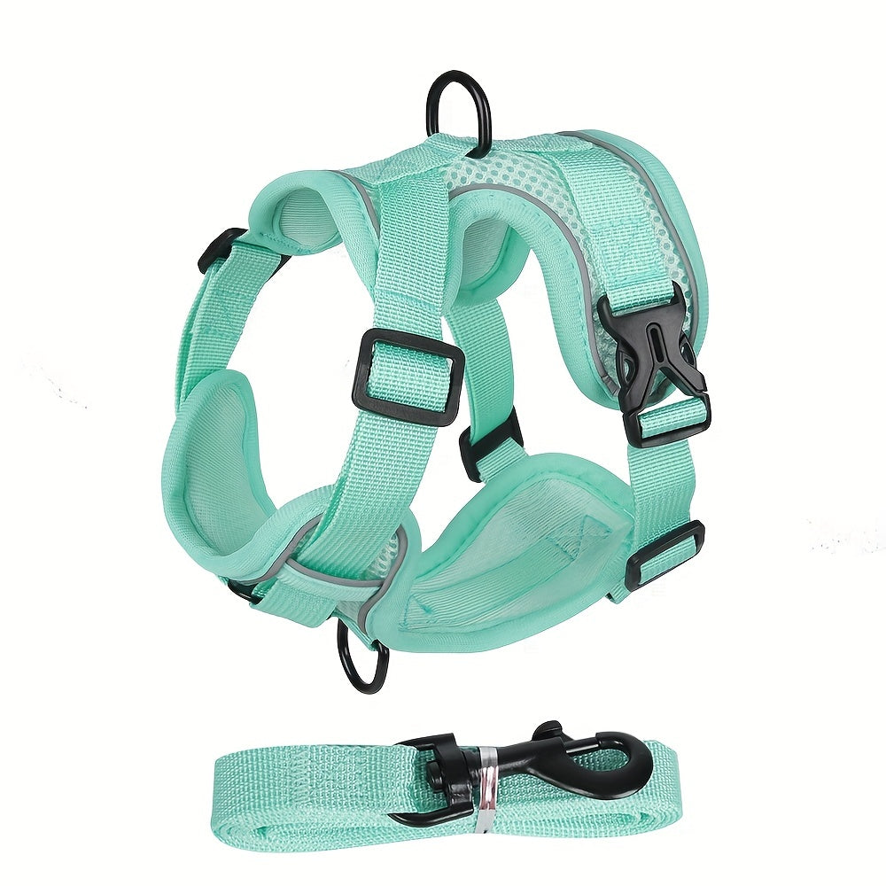 Breathable Reflective Vest-Style Cat Harness Set with Walking Rope for Outdoor Walks and Training