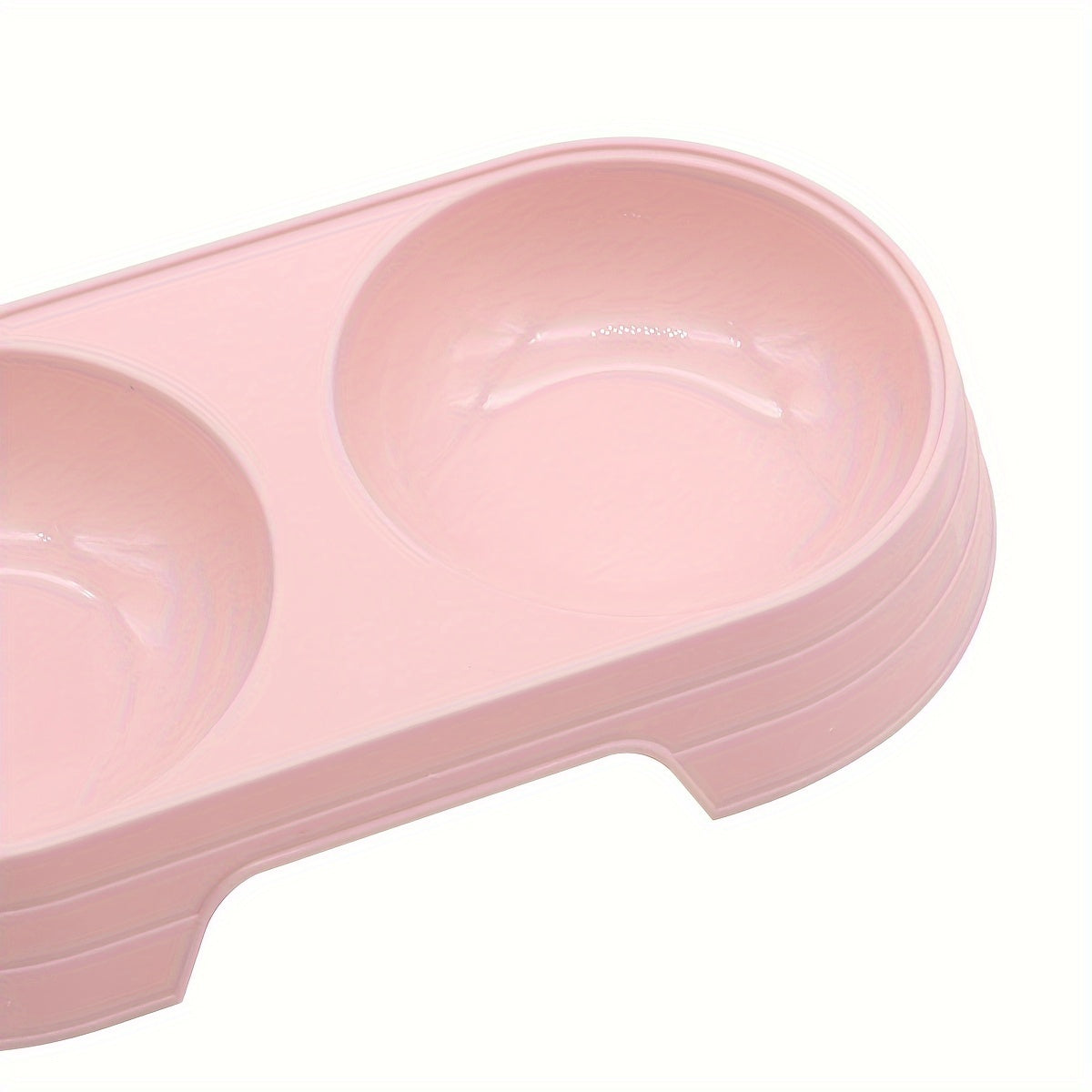 Estación de comida y agua para gatos, duradera, de PP, 2 en 1, con múltiples compartimentos, plato de alimentación interior en morado, amarillo, rosa, verde azulado