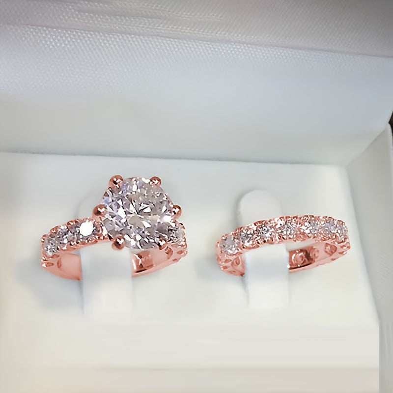 Uchta go'zal zirkon oksid halqalaridan oltin, kumush yoki pushti oltin ranglaridan tanlang.