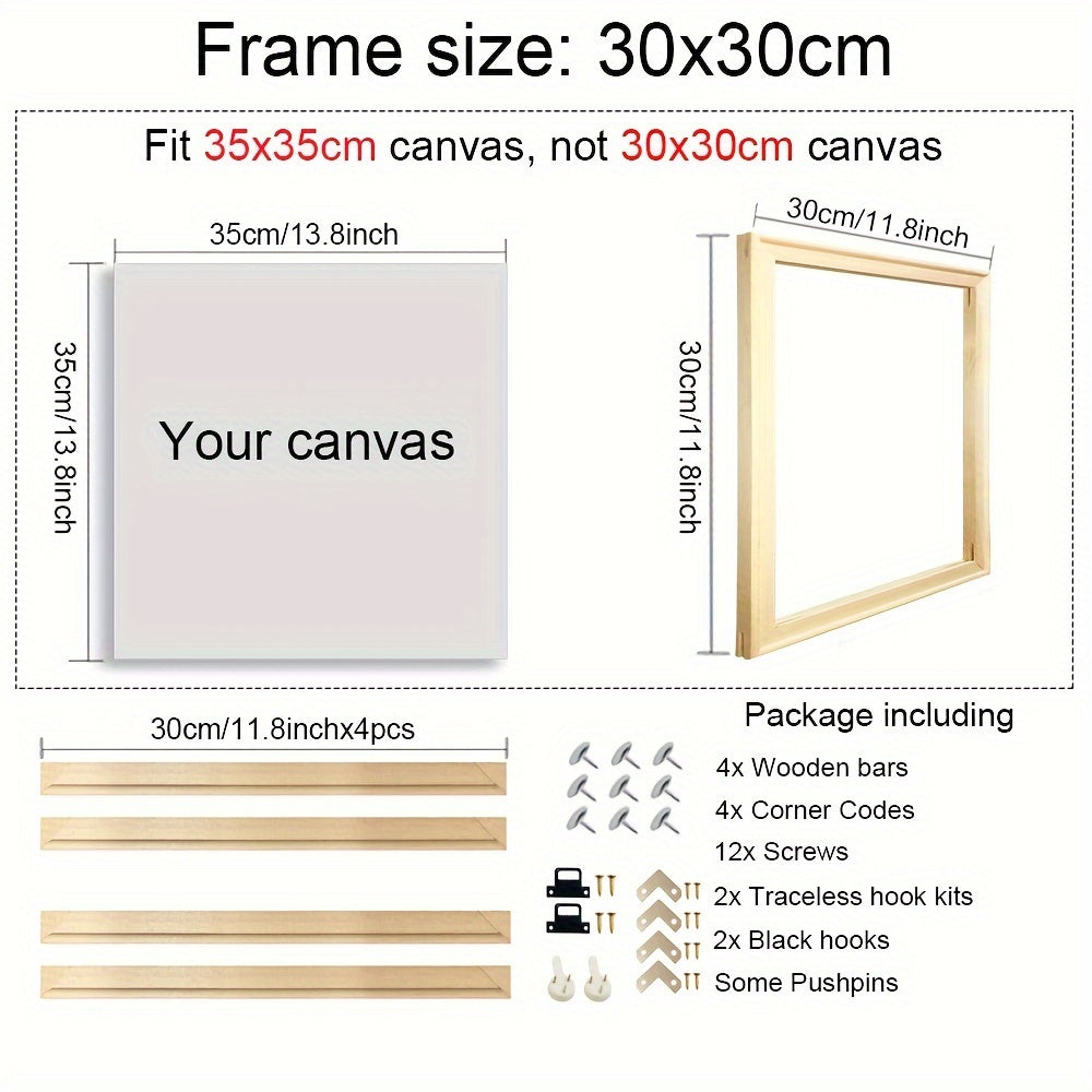 Diamond Painting Kit Vertical Oblong Frame Wall Mount Non-Magnetic for Canvas and Photo Art