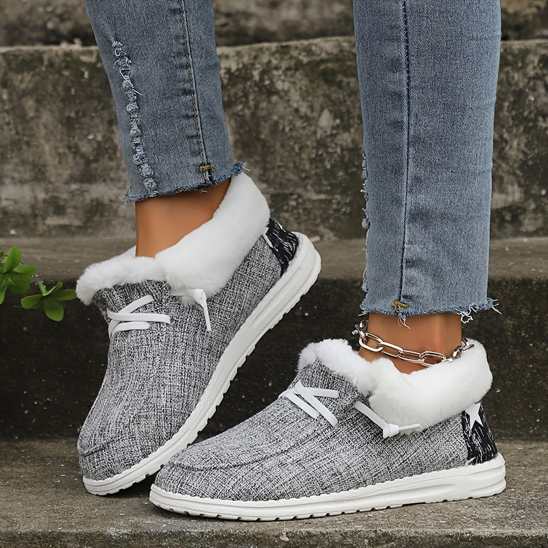 Women's Canvas Shoes Warm Winter Boots Ski Boots