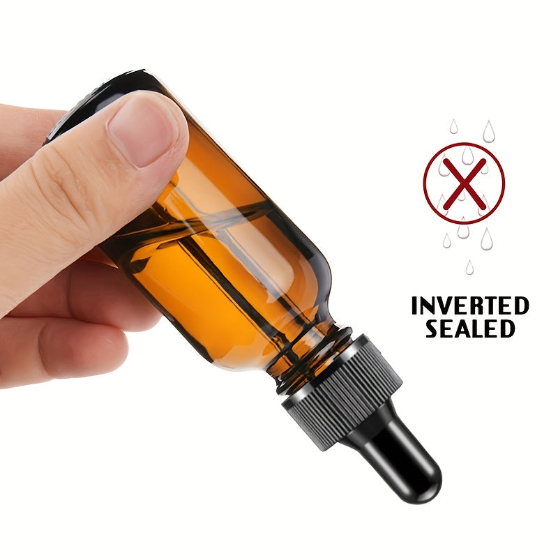 Botellas de vidrio ámbar con cuentagotas de 30ml y 60ml, conjunto con cuentagotas de vidrio azul para cosméticos, perfumes y aceites esenciales