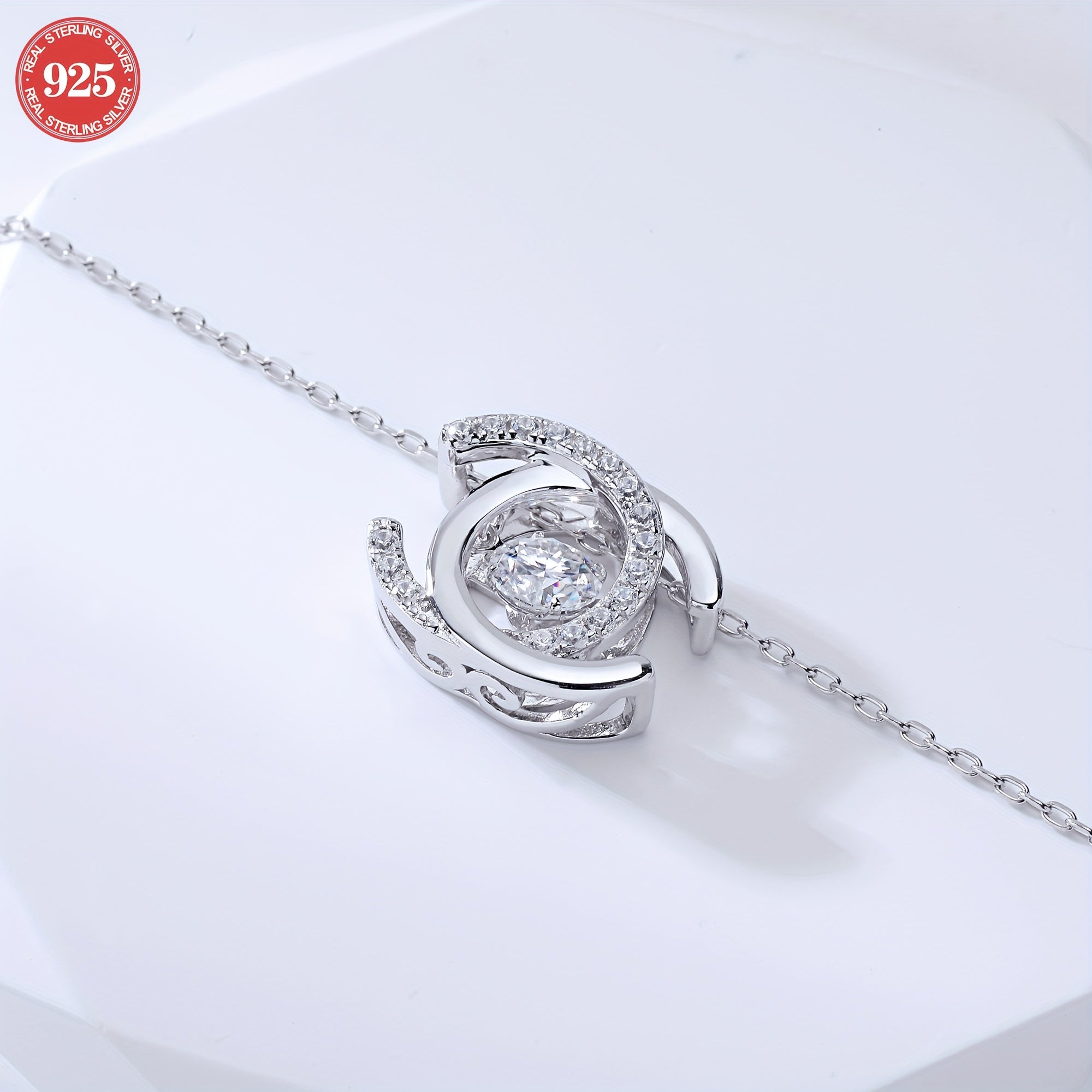 0.5ct Moissanite taqinchoqli uzuk, S925 kumushda, GRA sertifikati bilan