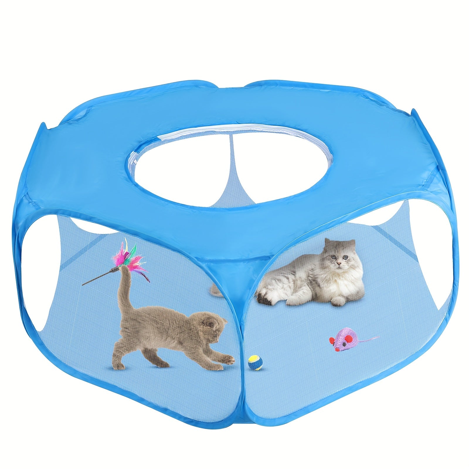 Игровой манеж для мелких животных с верхним покрытием, складной и дышащий, портативный спортивный забор для мелких домашних животных.