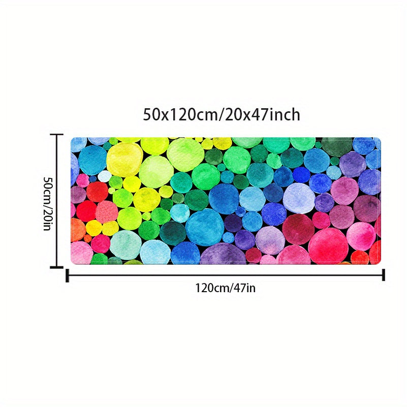 Alfombra de área de piedra arcoíris 3D en 5 tamaños, antideslizante, absorbente de agua, para cocina y baño, pasillo