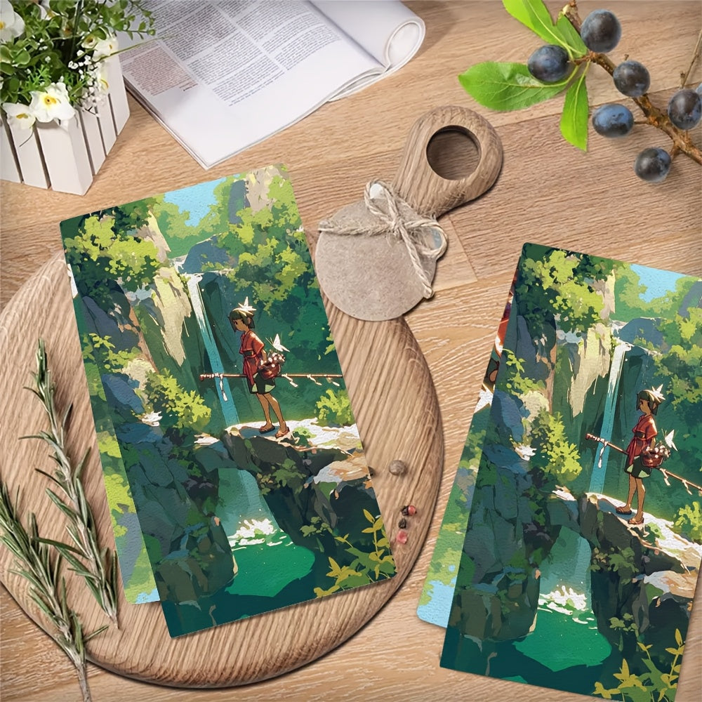 2 ta hashamatli yumshoq oshxona sochiqlari, mahalliy sharshara yoki buloqni o'rganish uchun ideal. Ushbu juda singdiruvchi sochiqlar bayram paytida bezatish uchun ajoyib va yuvish mashinasida oson tozalanadi. Har bir sochiqning o'lchami 40.64 x 60.96 sm.