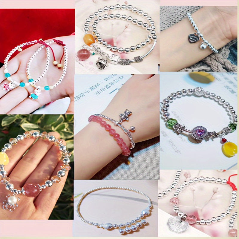 925 Sterling Silver Spacer Beads for Jewelry Making, Round, 10-40 Pieces