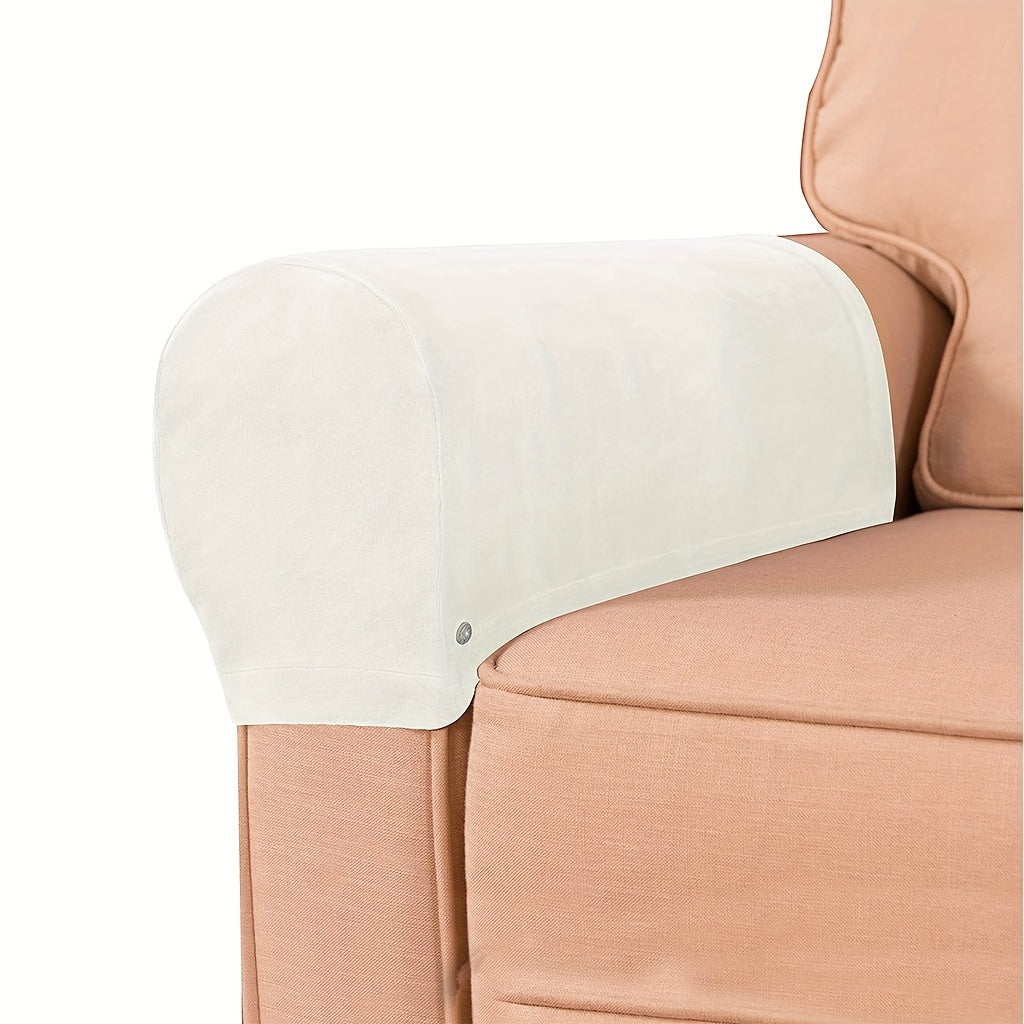 Пара бархатных чехлов для подлокотников из серебристого лиса