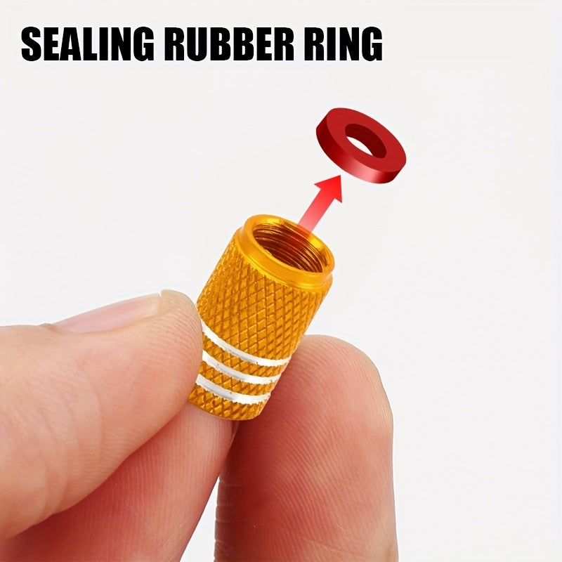 5pcs Patriotic American Flag Aluminum Alloy Tire Valve Caps Leak-Proof Corrosion-Resistant