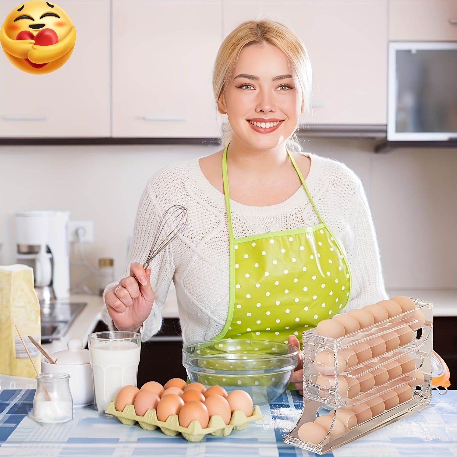 Egg Storage Rack for Refrigerator 4-Tier Space-Saving Large Capacity