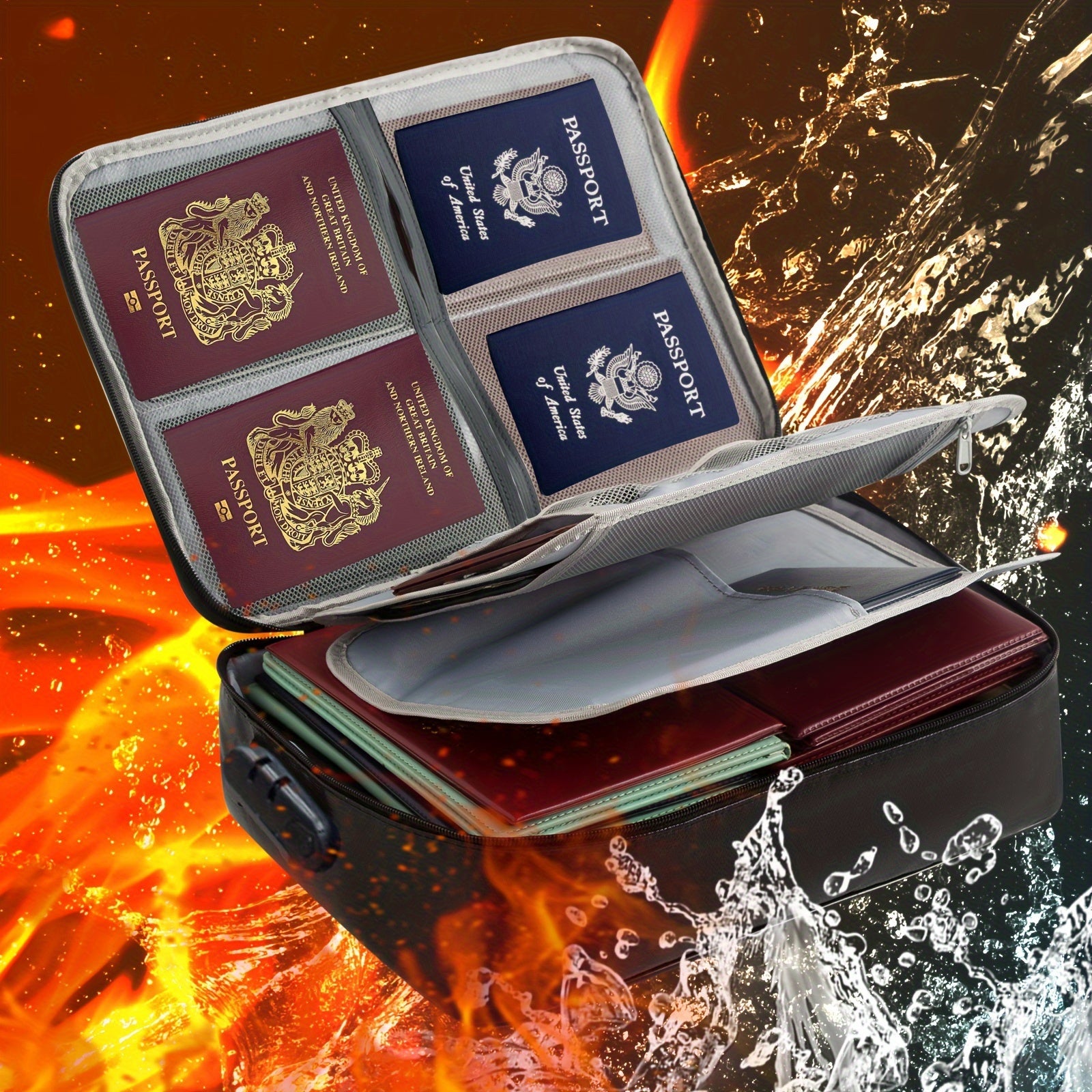 Large Acrylic Fiber File Safe with Lock for Office Storage