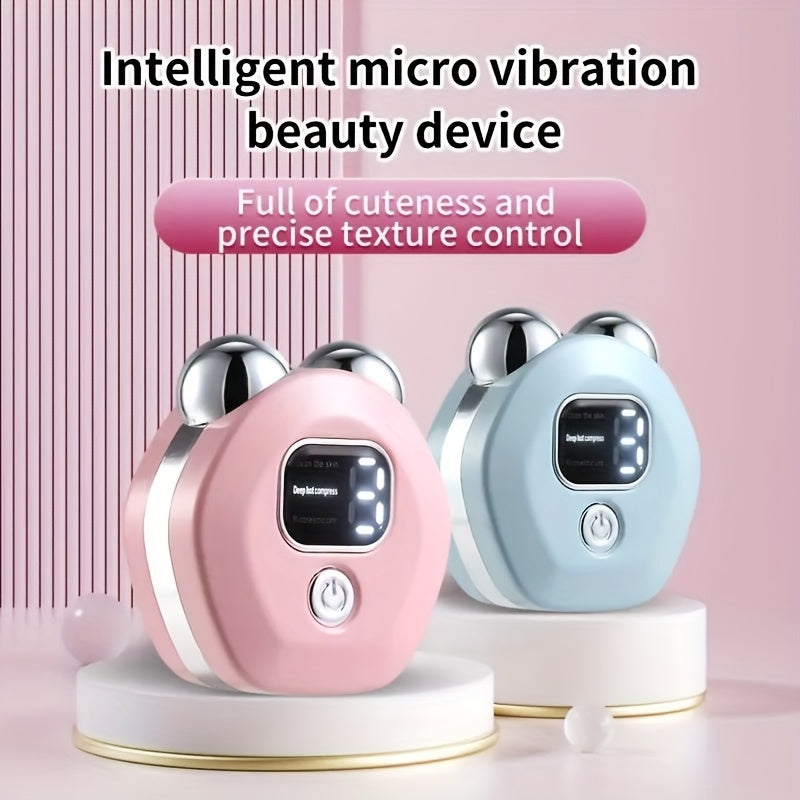 Portable Facial and Neck Massager with 3 Heating Vibration Modes USB Rechargeable Skincare Relaxation