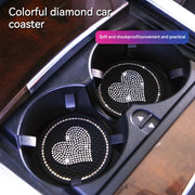 2 Pack Bling Rhinestone Car Cup Holder Coasters Silicone Inserts Universal Fit