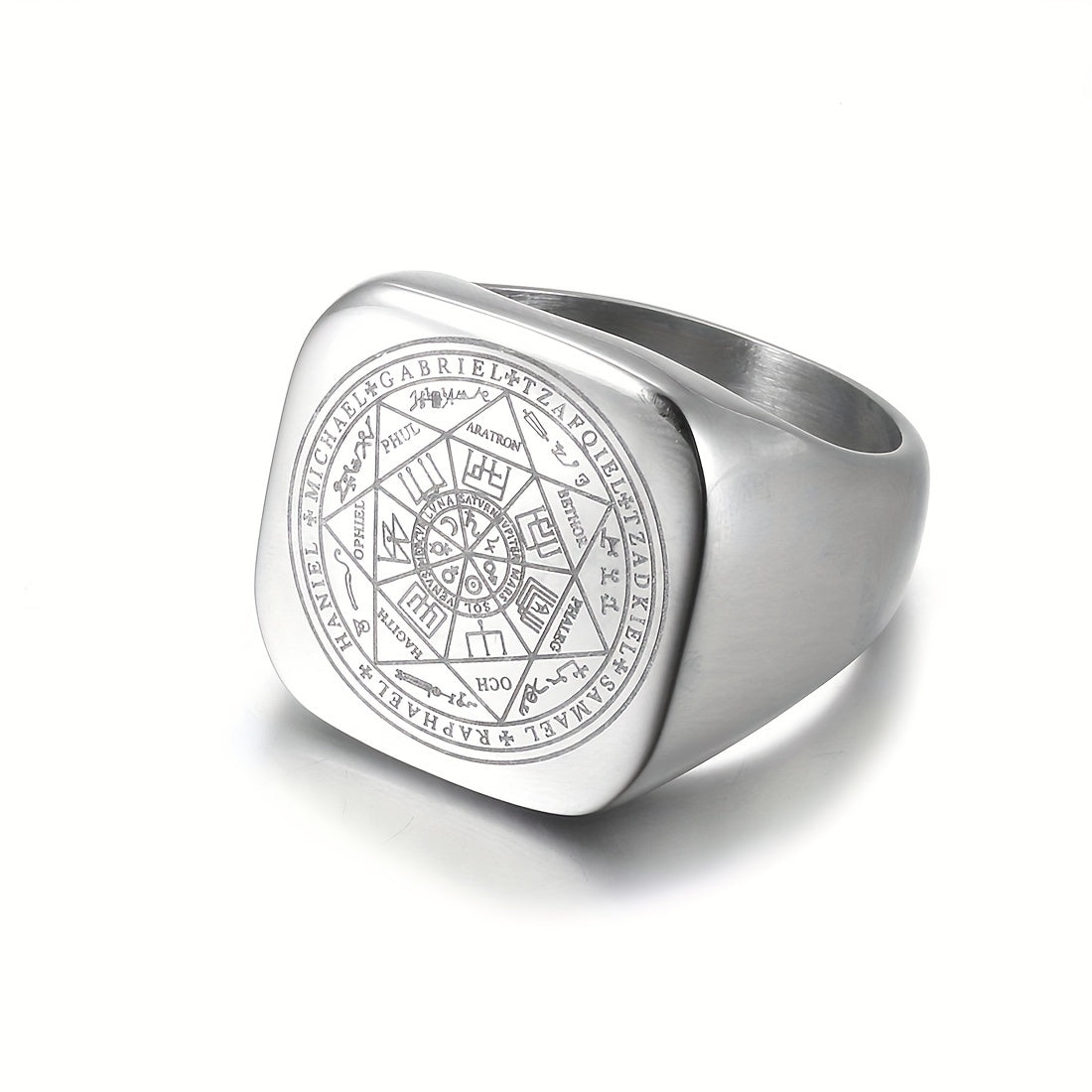 Nikel qotishmasi yetti farishta Sulaymon uzuklari erkaklar uchun diniy zargarlik